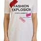White Cotton Top Fashion Explosion T-shirt