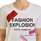 White Cotton Top Fashion Explosion T-shirt