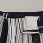 White Cotton Striped Cropped Pants
