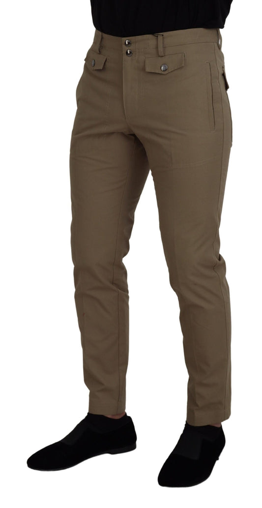 Elegant Brown Cotton Trousers