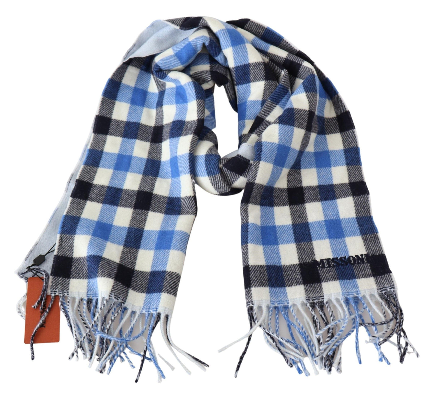 Elegant Cashmere Checkered Unisex Scarf