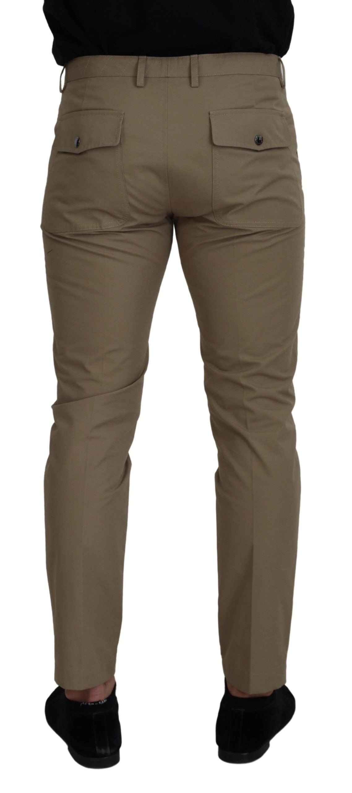 Elegant Brown Cotton Trousers