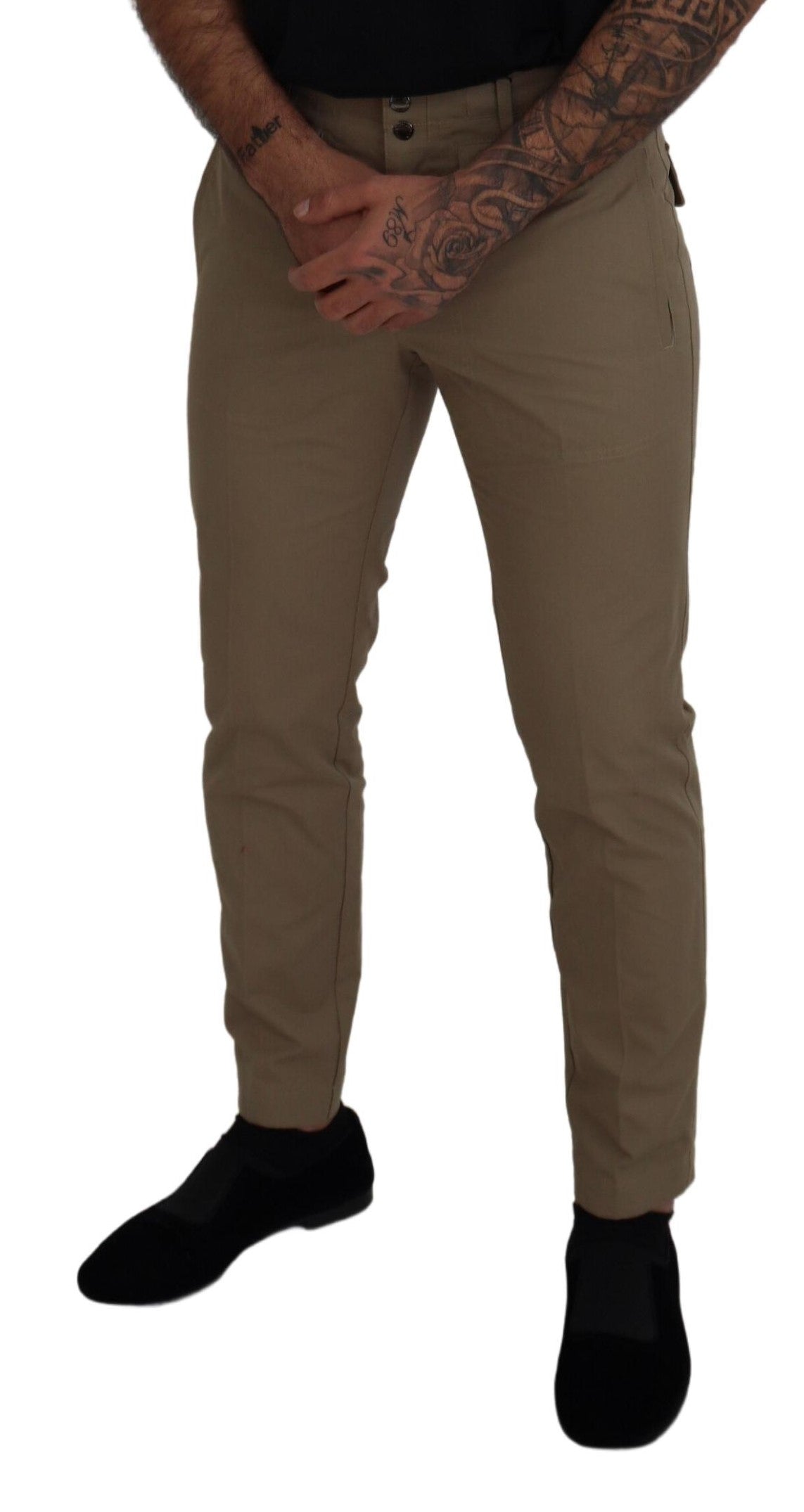 Elegant Brown Cotton Trousers