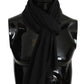 Elegant Dark Gray Virgin Wool Men's Scarf
