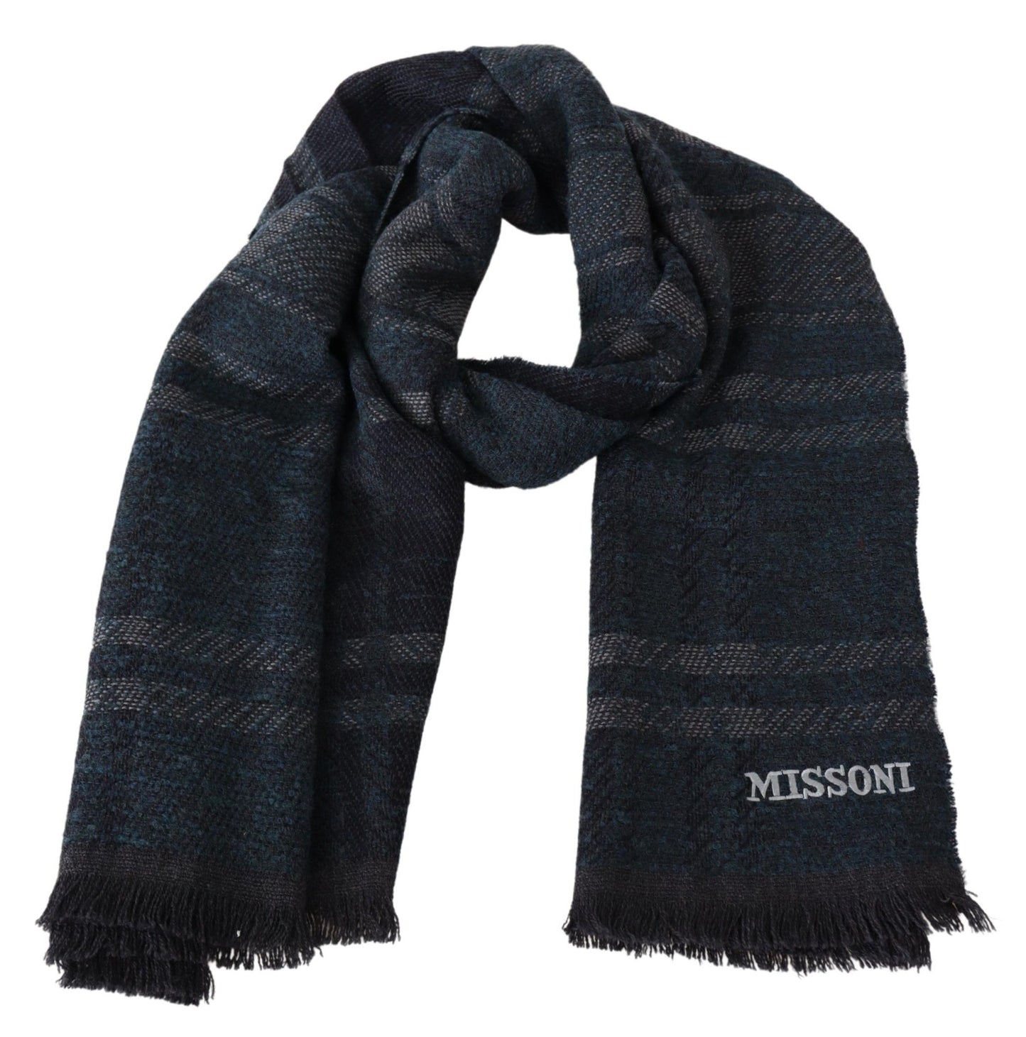 Chic Wool-Silk Striped Unisex Scarf