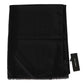 Elegant Dark Gray Virgin Wool Men's Scarf