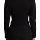 Black Button Embellished Cardigan Sweater