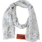 Elegant Floral Wool Scarf with Fringe Detail