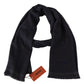 Chic Unisex Black Wool Scarf with Logo Embroidery