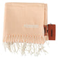 Elegant Peach Wool Scarf with Embroidered Logo