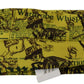 Yellow Newspaper Print Cropped Blouse