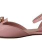 Champagne Pink Crystal Slingback Flats