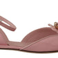 Champagne Pink Crystal Slingback Flats