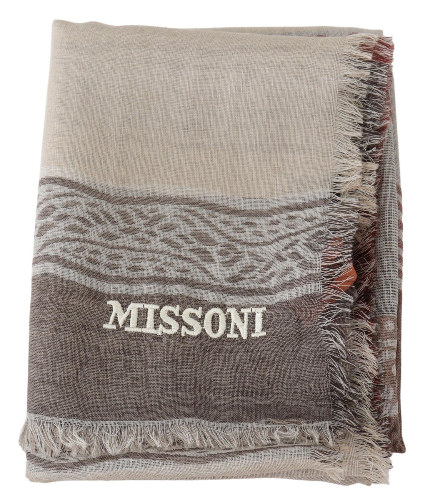 Elegant Wool Scarf with Signature Pattern