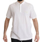 Elegant White Cotton Polo T-Shirt
