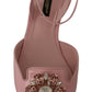 Champagne Pink Crystal Slingback Flats