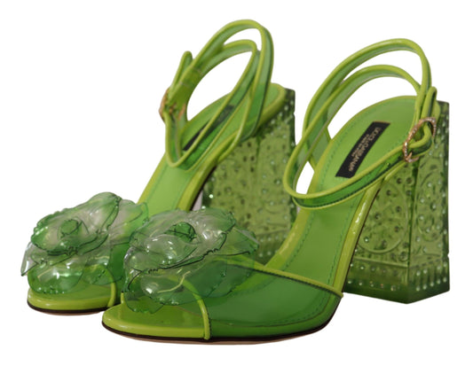 Enchanting Green Crystal Embellished Sandals