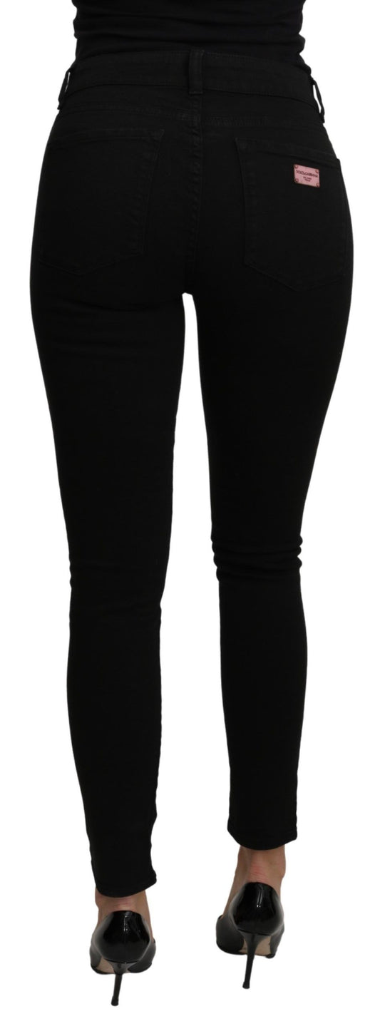 Elegant Slim Fit Black Denim Jeans