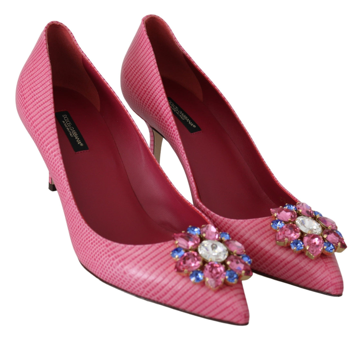 Elegant Pink Iguana Leather Pumps