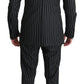 Elegant Black Striped Three-Piece Suit