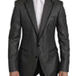Sleek Martini Gray Striped Men's Blazer