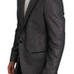 Sleek Martini Gray Striped Men's Blazer