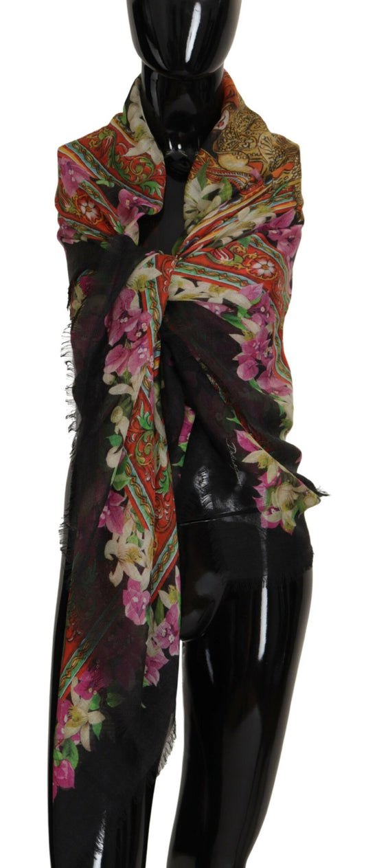 Elegant Multicolor Cashmere-Silk Women's Scarf