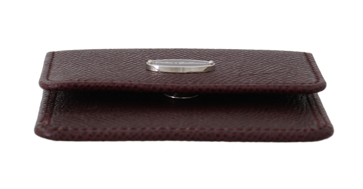 Elegant Bordeaux Leather Condom Case