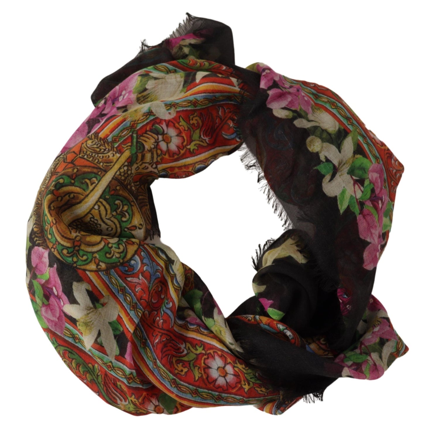 Elegant Multicolor Cashmere-Silk Women's Scarf