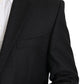 Elegant Gray Virgin Wool Formal Blazer