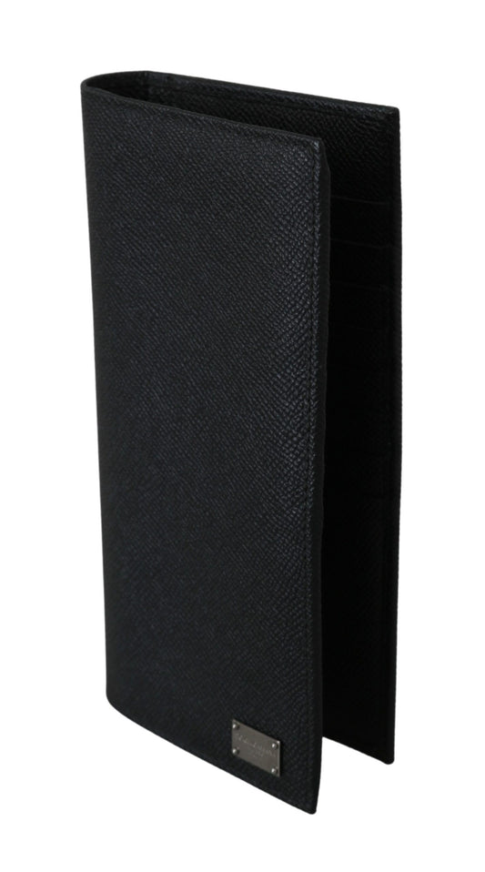 Elegant Black Leather Continental Wallet