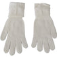 Elegant White Knitted Gloves