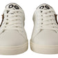 White Leather Low-Top Sneakers