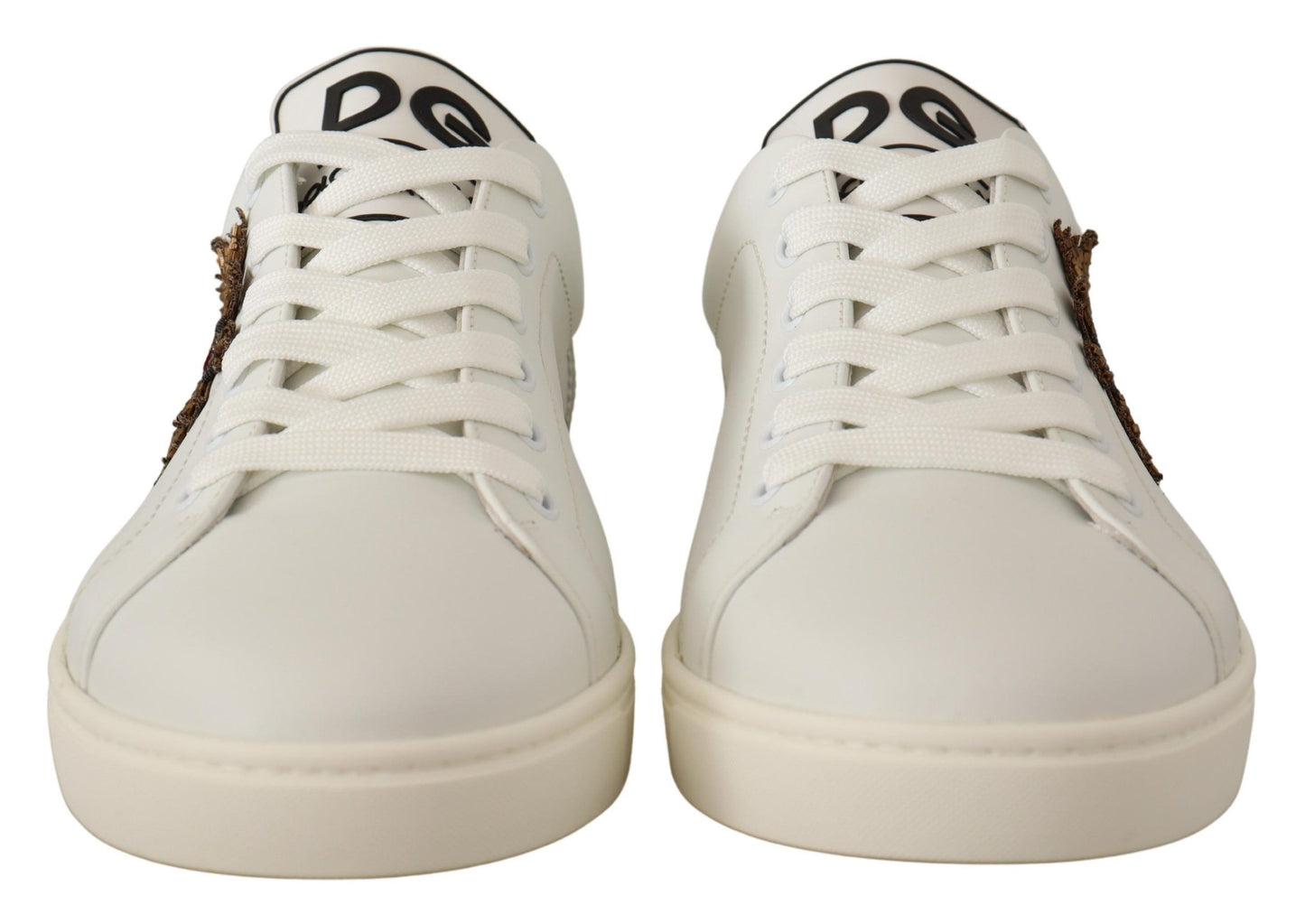 White Leather Low-Top Sneakers