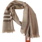 Elegant Plaid Wool Scarf with Fringes