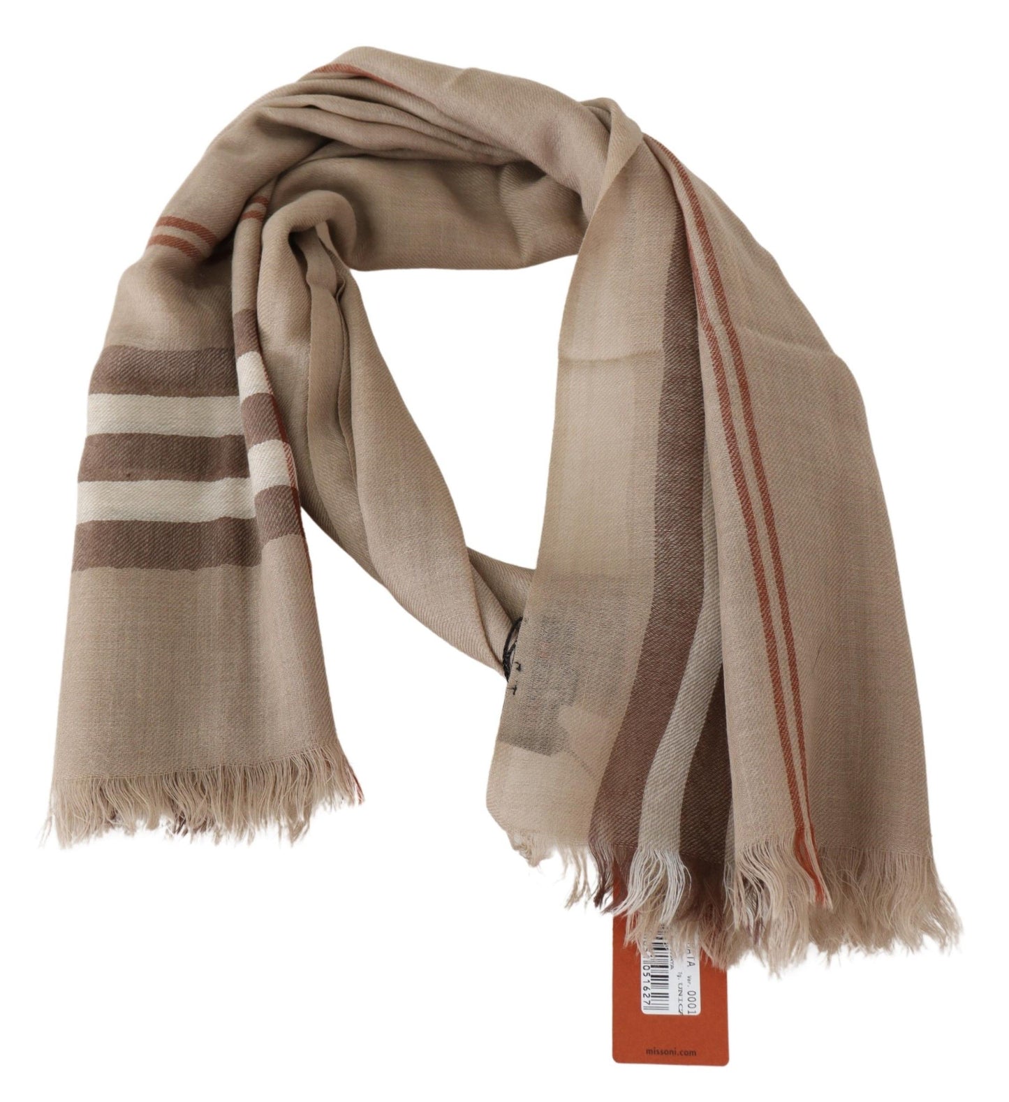 Elegant Plaid Wool Scarf with Fringes