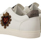 White Leather Low-Top Sneakers