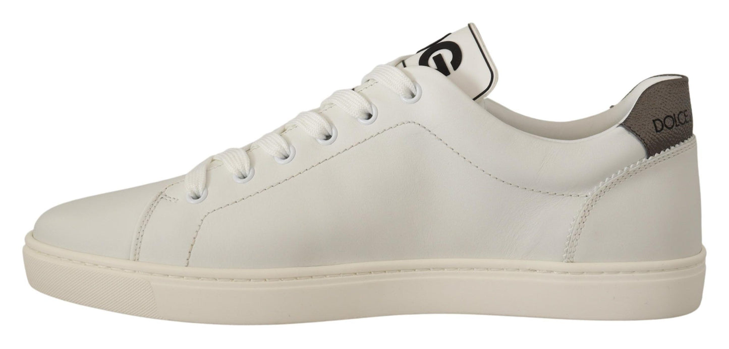 White Leather Low-Top Sneakers