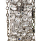 Crystal Embellished Silver Crossbody Purse
