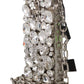 Crystal Embellished Silver Crossbody Purse