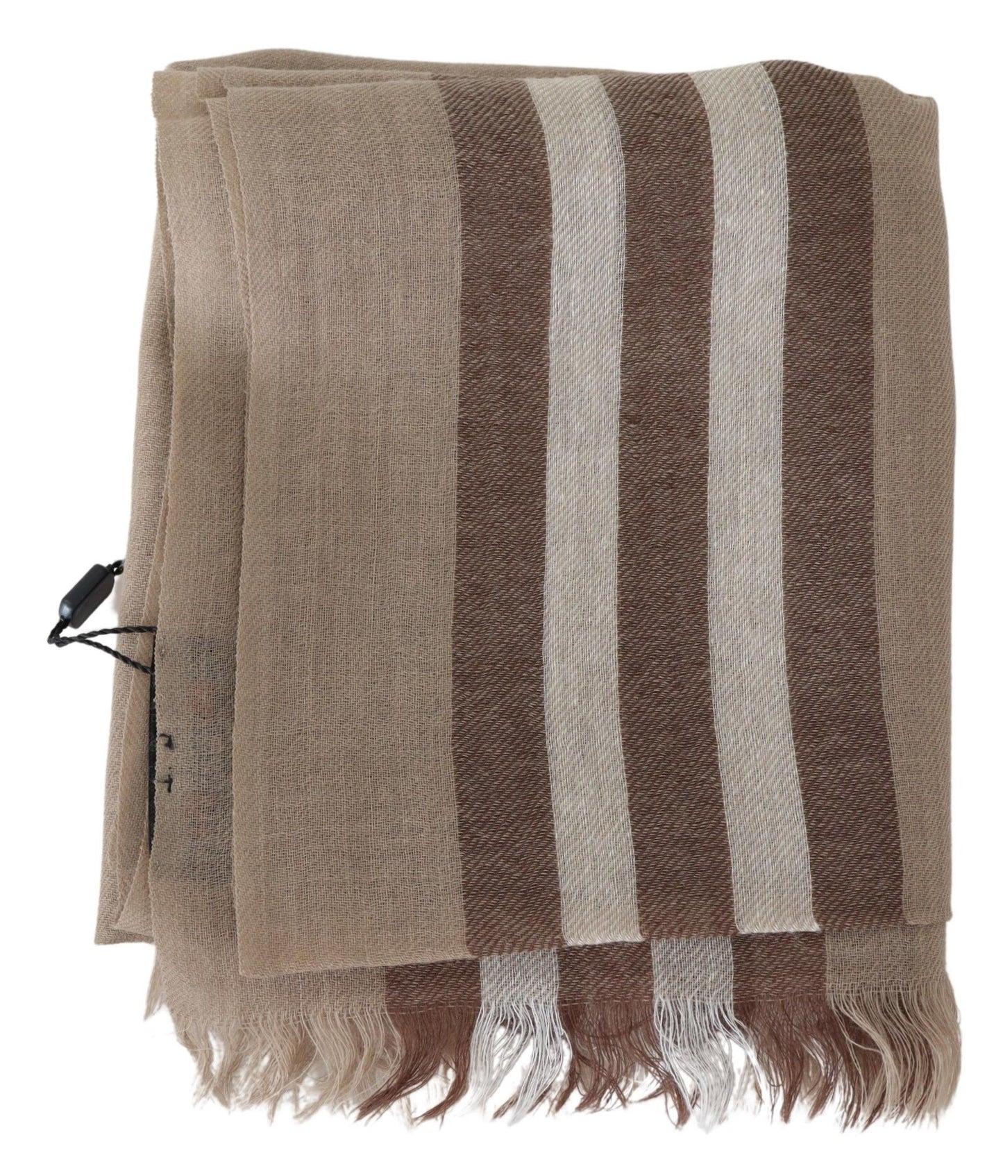 Elegant Plaid Wool Scarf with Fringes