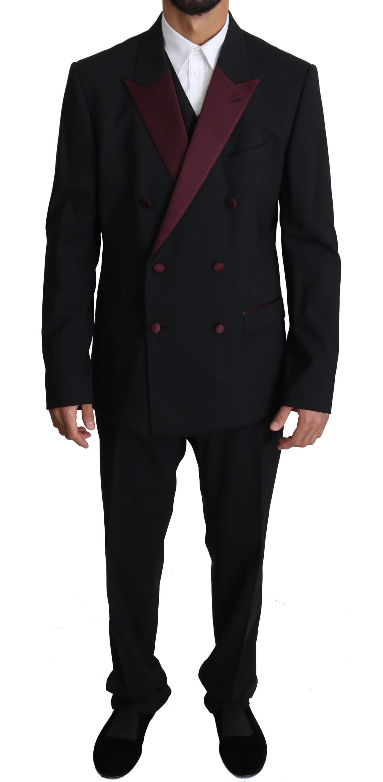 Elegant Black Martini Three-Piece Suit