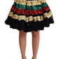 Multicolor Sequined Tulle Ruffled Skirt