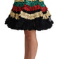 Multicolor Sequined Tulle Ruffled Skirt