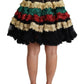 Multicolor Sequined Tulle Ruffled Skirt