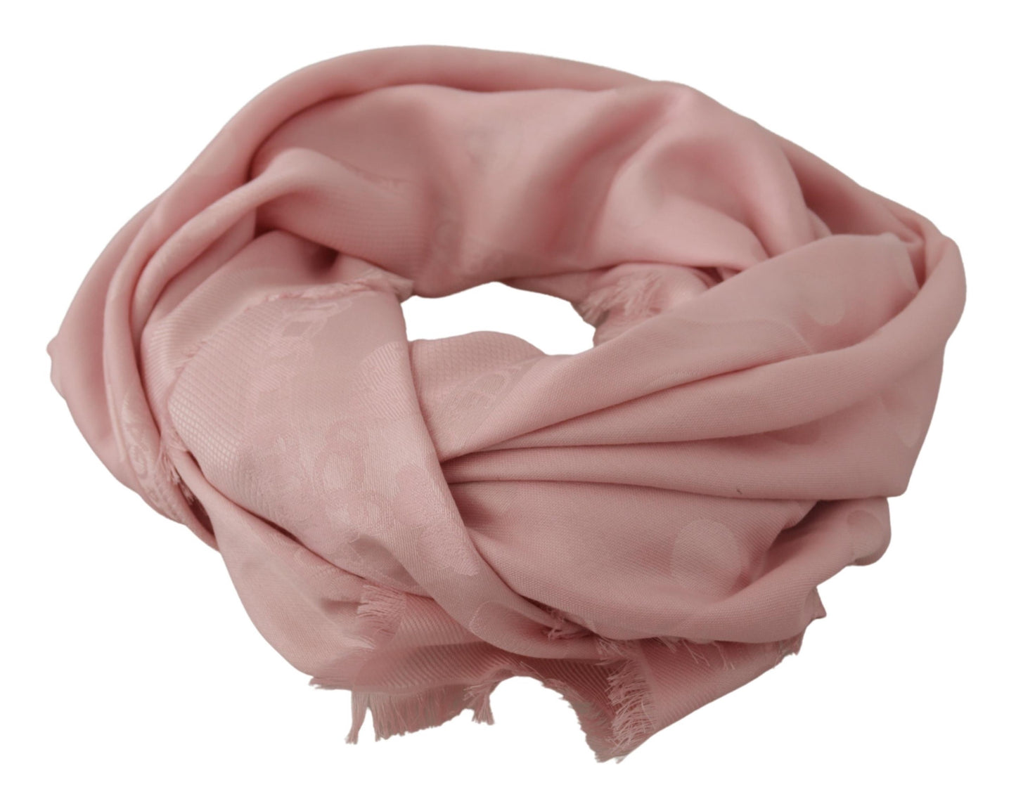 Elegant Pink Silk Blend Logo Scarf