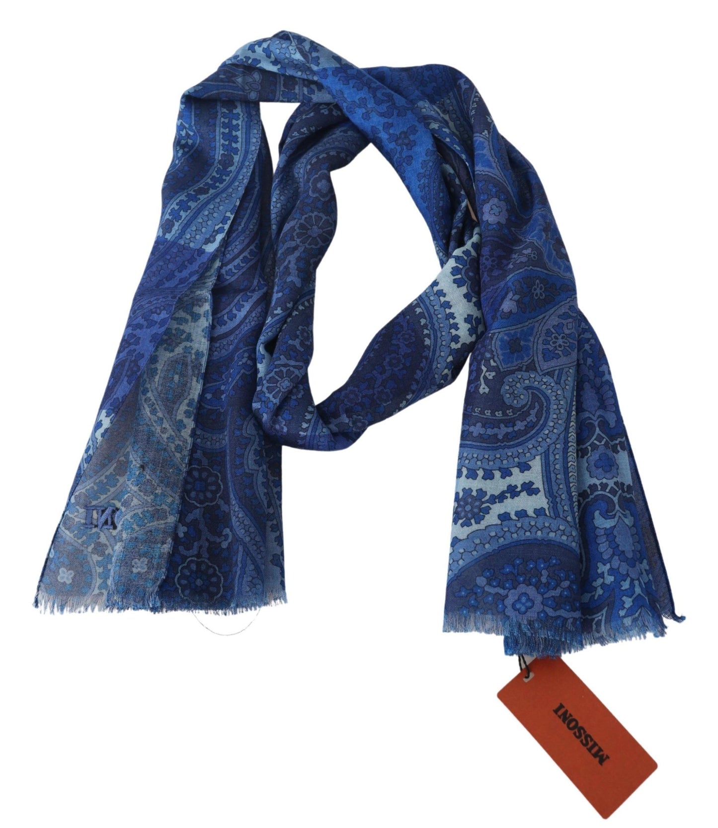 Floral Wool Scarf with Fringes