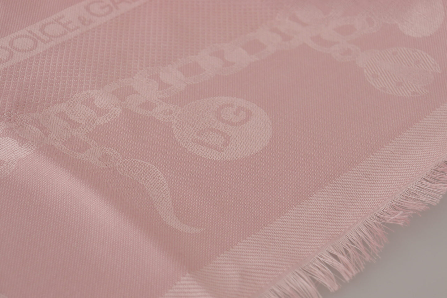 Elegant Pink Silk Blend Logo Scarf