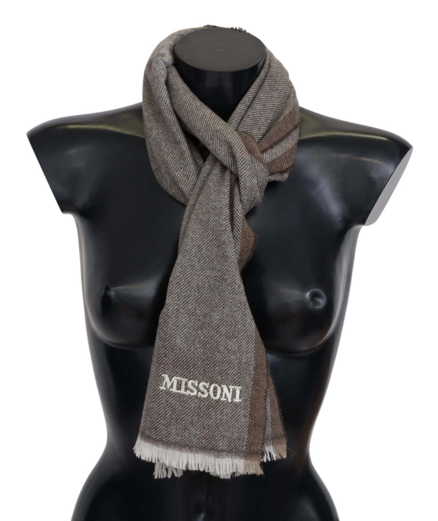 Elegant Striped Wool Scarf Unisex