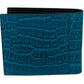 Blue Alligator Pattern Leather Bifold Wallet
